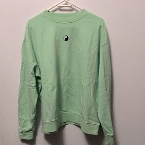 Topshop Mint Green Ying and Yang sweatshirt